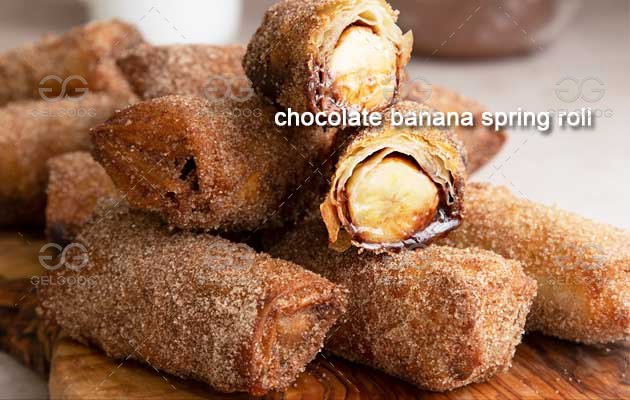 Chocolate Banana Spring Roll Food